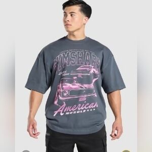 ❌️SOLD❌️Gymshatk American Muscle Extreme Oversized T-Shirt Titanium Blue